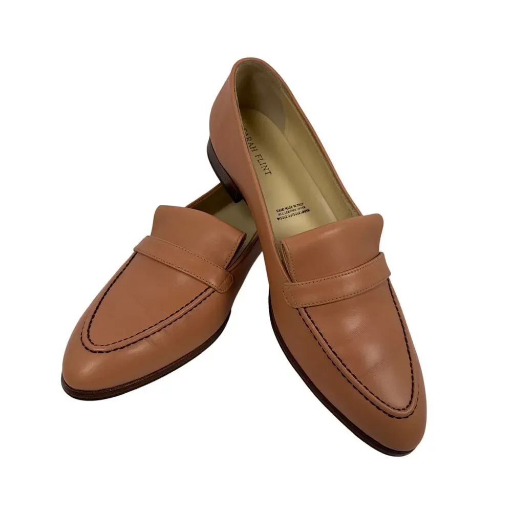Sarah Flint Alysia Loafer Italian Leather Almond Toe Pink Handmade 10.5 EU 41.5